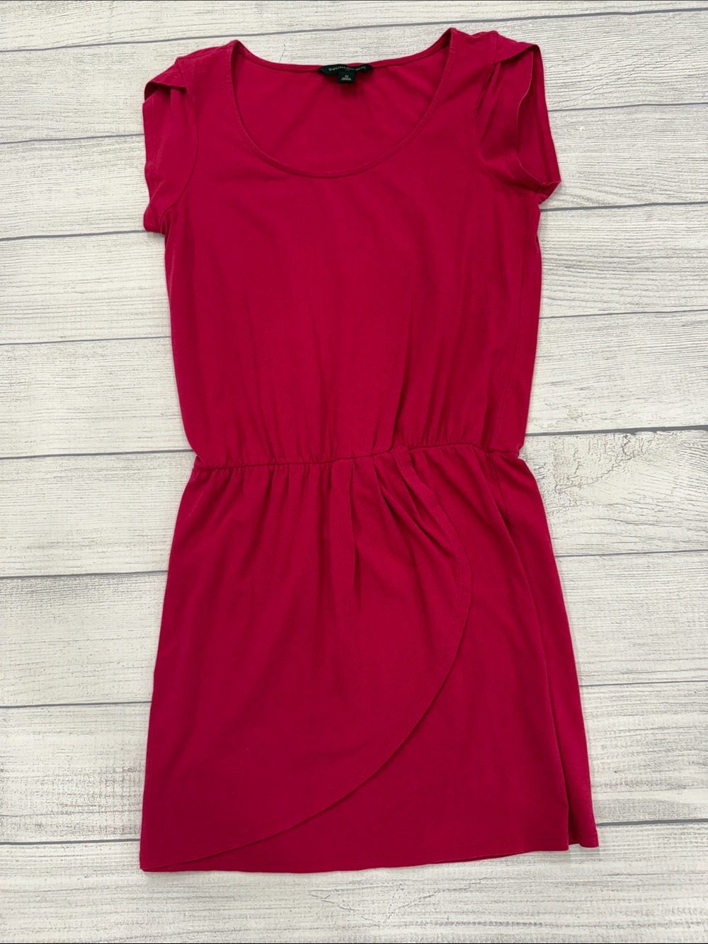 Banana Republic Pink Tulip Hem Dress Short Sleeve Stretch XS